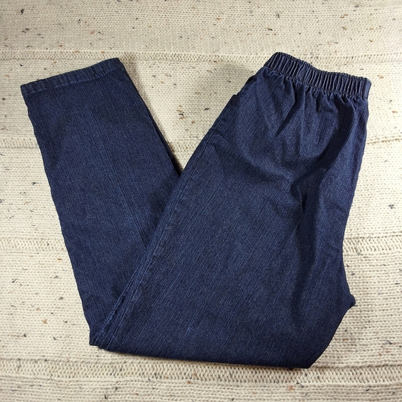 Dark Blue Elastic Waist Pants - Picture 1 of 7